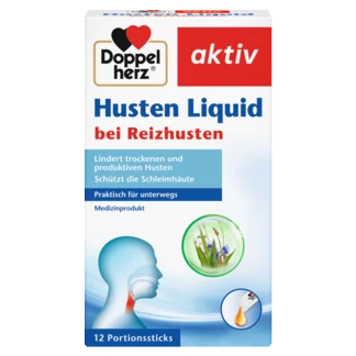 Abbildung der Produktverpackung Doppelherz aktiv Husten Liquid Frontansicht
